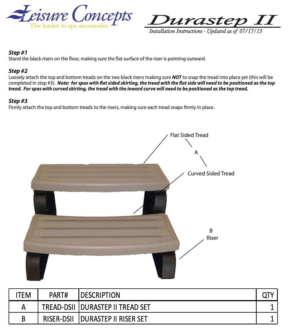 DuraStep II Hot Tub Steps