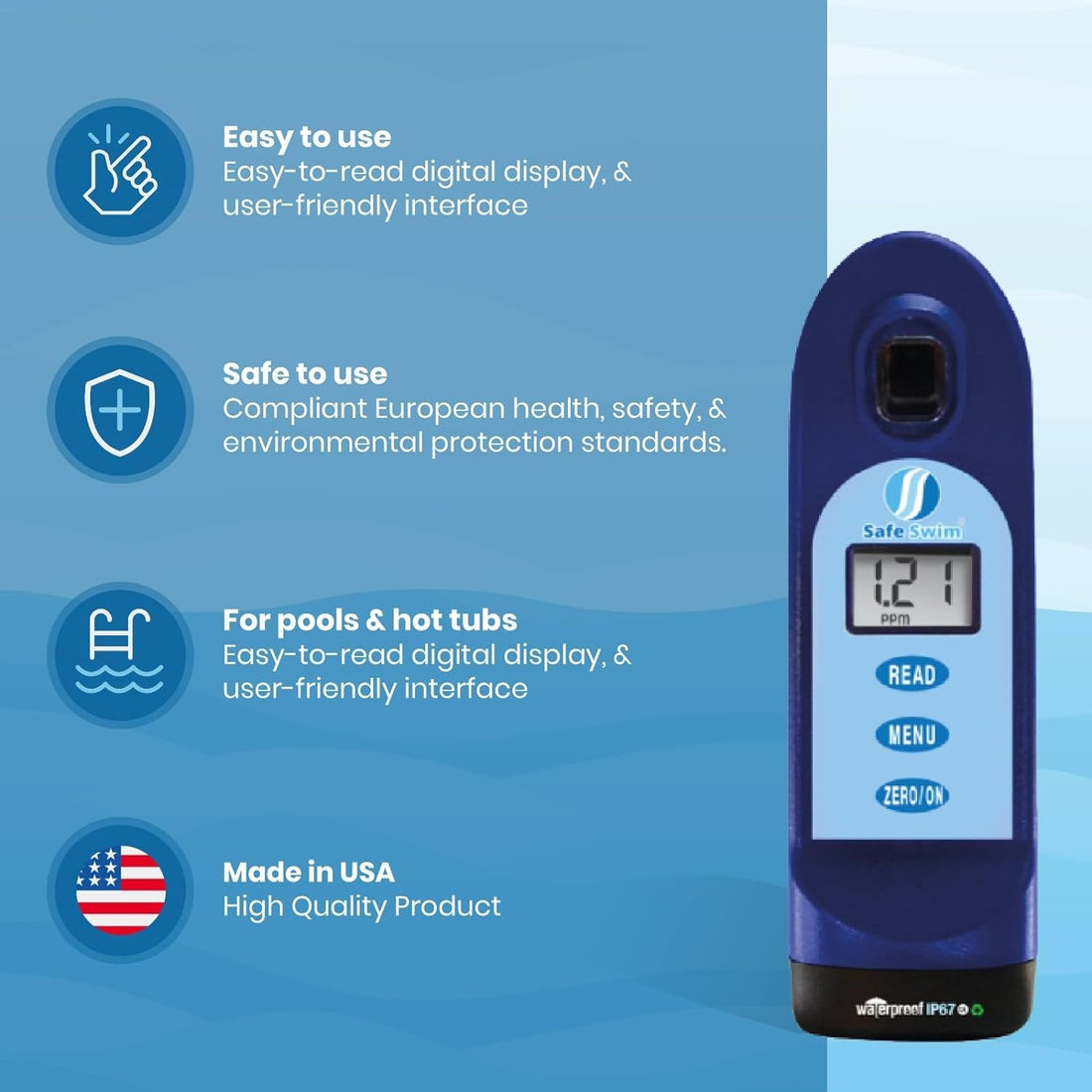 Safe Swim Meter - Digital Water Testing - Hot Tubs & Pools