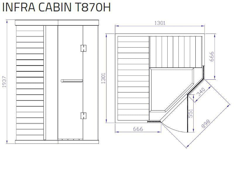 Tylo T-870H Infrared Sauna Cabin