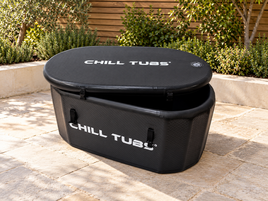 Chill Tub Essential Bath in a contemporary garden setting