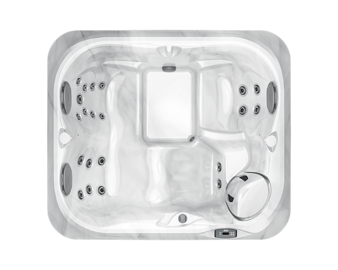 Jacuzzi J-215 seating and jet layout