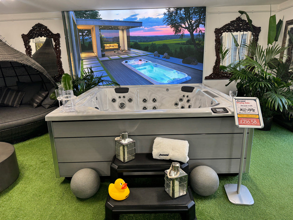 A hot tub display inside the Hot Tub Village showroom in Suffolk